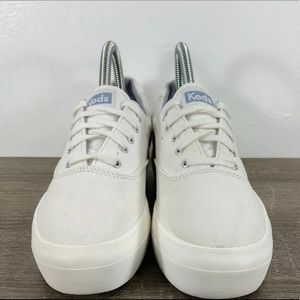 Platform white canvas Keds
